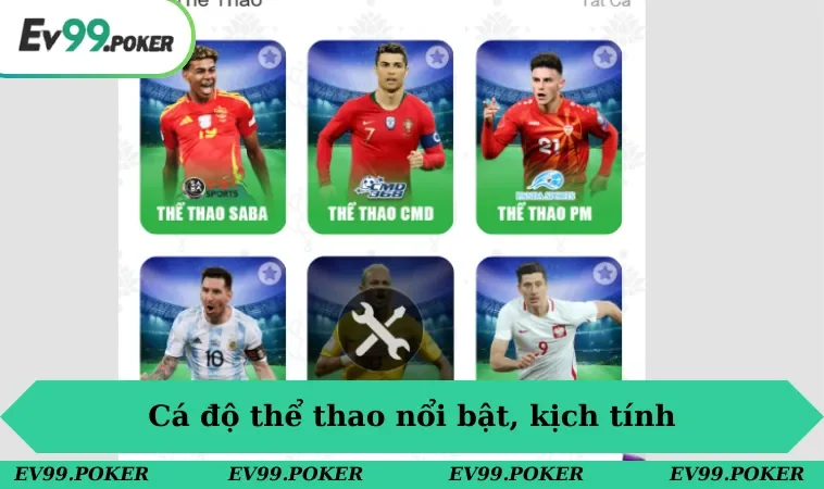 EV99 31 Cá độ thể thao nổi bật, kịch tính