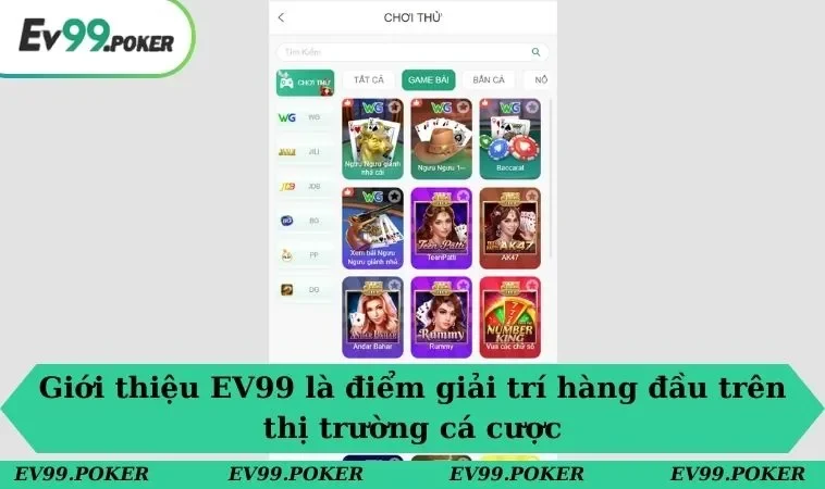 Giới Thiệu EV99 1 Giới thiệu EV99 là điểm giải trí hàng đầu trên thị trường cá cược